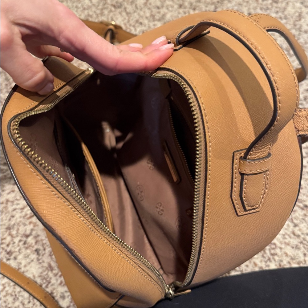Tory Burch Camel Leather Backpack - Picture 6 of 9